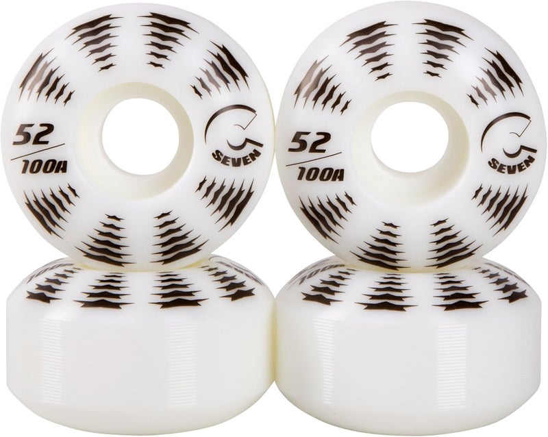 Cal 7 Catch-22 Skateboard Wheels, 52mm & 100A, Black & White Design, Great for Trick, Street & More - Image 1